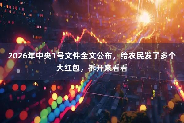 2026年中央1号文件全文公布，给农民发了多个大红包，拆开来看看